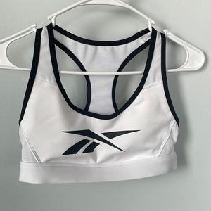 Reebok white & black sports bra